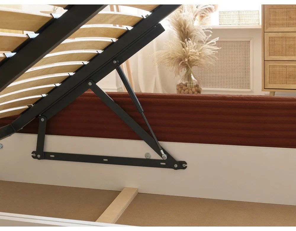 Двойно тапицирано легло с място за съхранение с включена подматрачна рамка в тухлен цвят 160x200 cm Jade – Bobochic Paris