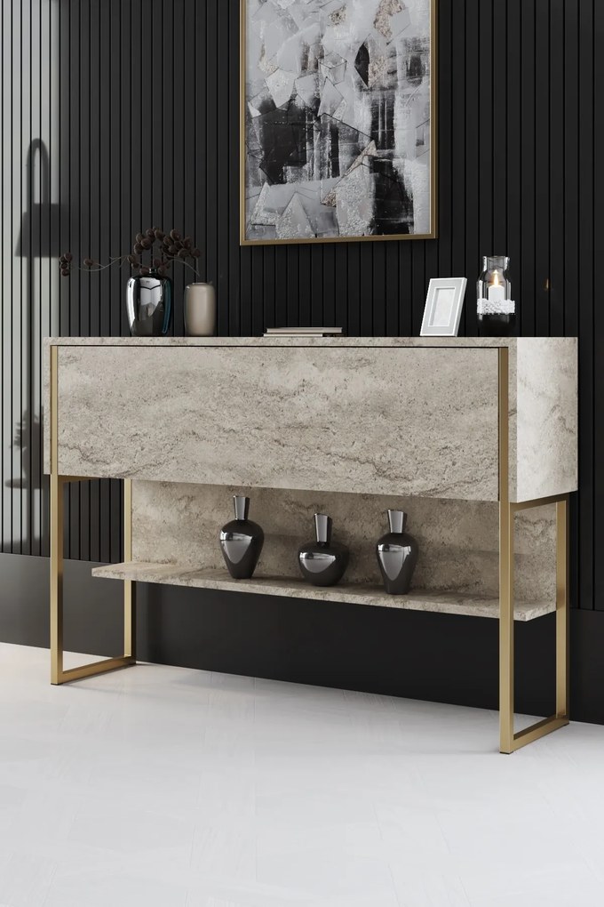 Скрин Luxe, цвят Травертин Златен
