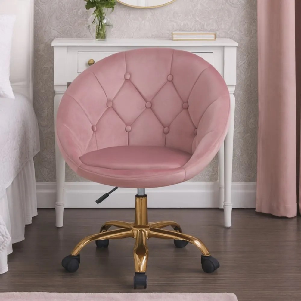 Кадифен офис стол RUNDO Сив