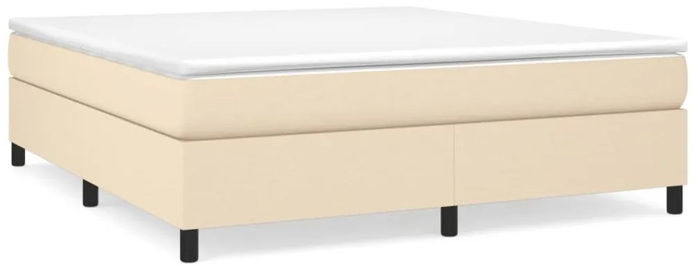 3120875 vidaXL Рамка за легло с пружини, кремава, 160x200 см, плат