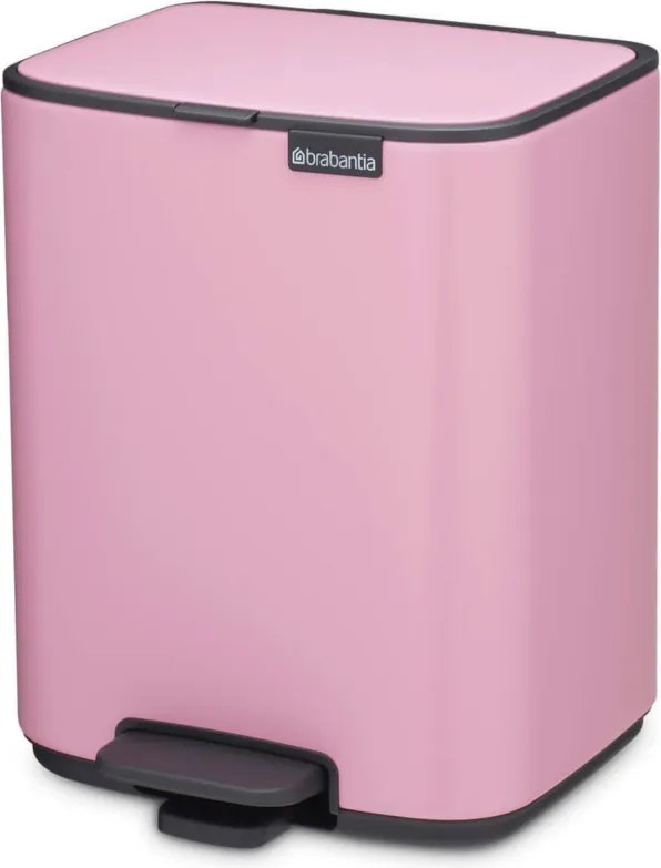 Кош за боклук Brabantia Bo Pedal 1010445, 7 л, Плавно затваряне, Гумирана основа, Розов