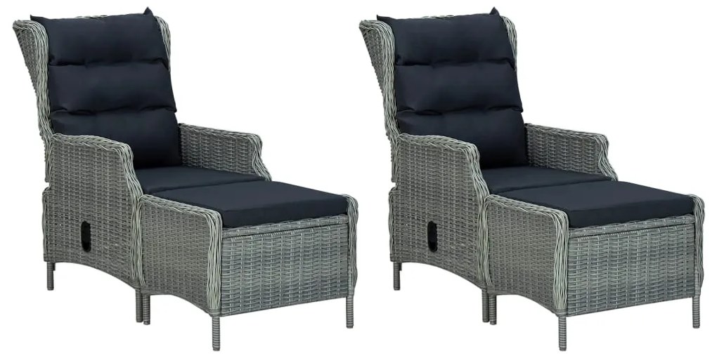 3067845 vidaXL Градински трапезен комплект, 7 части, светлосив