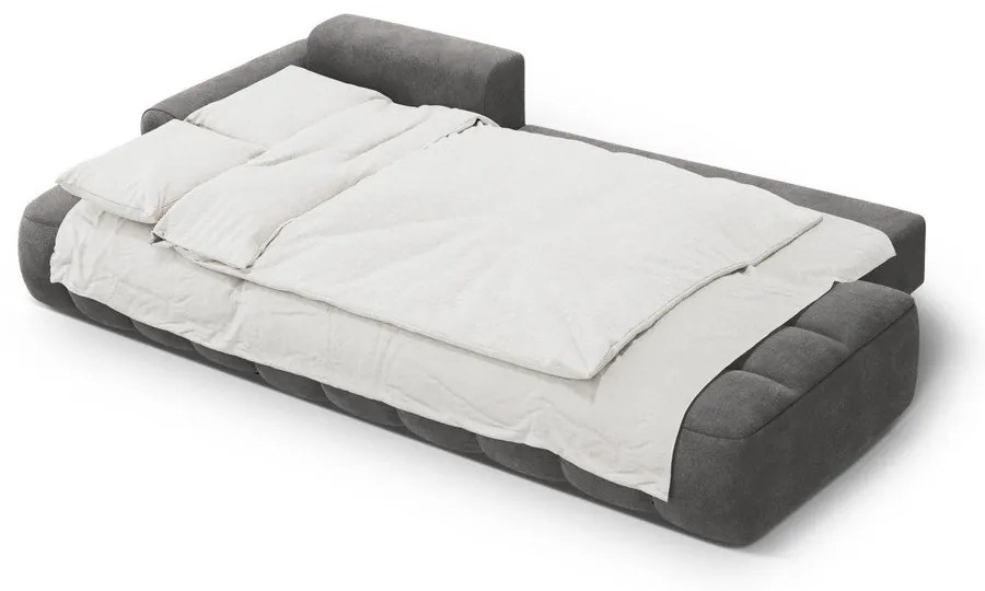 Сив кадифен сгъваем/с място за съхранение ъглов диван (ляв ъгъл) Linz – Cosmopolitan Design