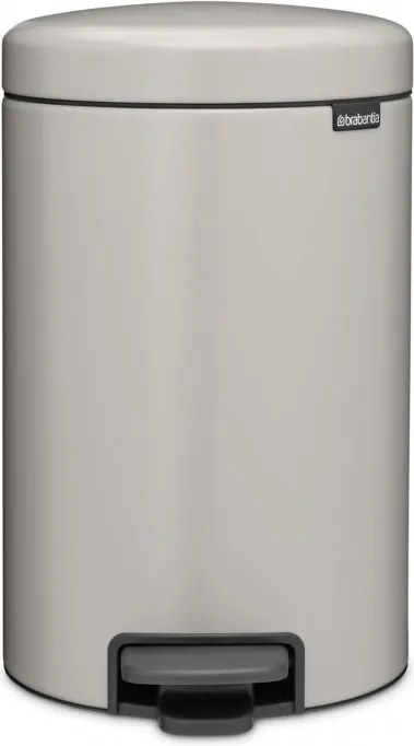 Кош за боклук с педал Brabantia NewIcon 1010440, 12 л, Плавно затваряне, Противоплъзгаща основа, Светлосив