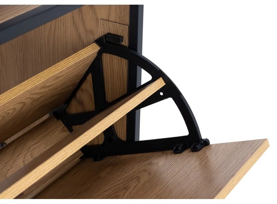 Накланяща се стойка за обувки от дъбов декор в естествен цвят Seaford – Actona