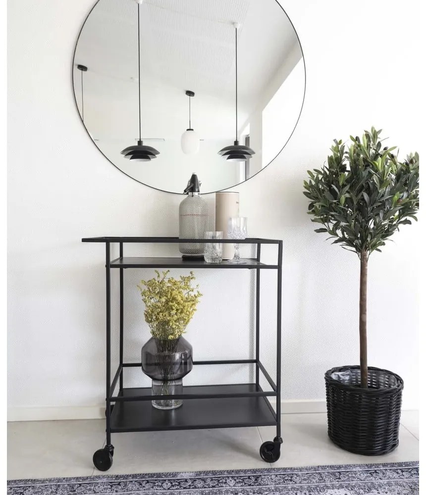 Черна бар количка със стоманена конструкция Vita - House Nordic