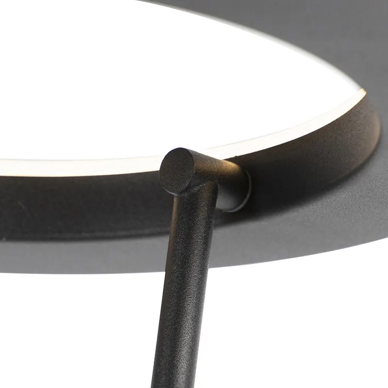 Модерна подова лампа черна с LED и лампа за четене - Divine