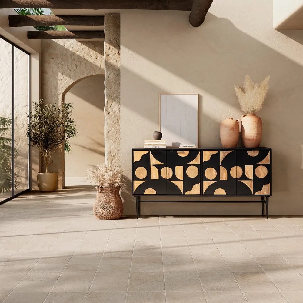 Черен скрин от масивно манго 175x90x40 cm Navya – MOME