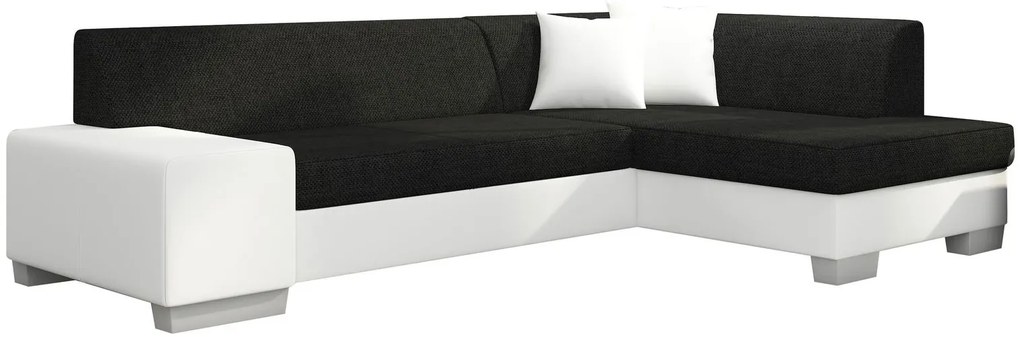 Ъгъл диван Firminio-Right-White - Black