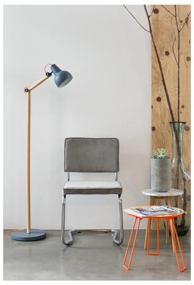 Сиви тапицирани люлеещи се трапезни столове в комплект 2 бр. Ridge Kink Rib – Zuiver