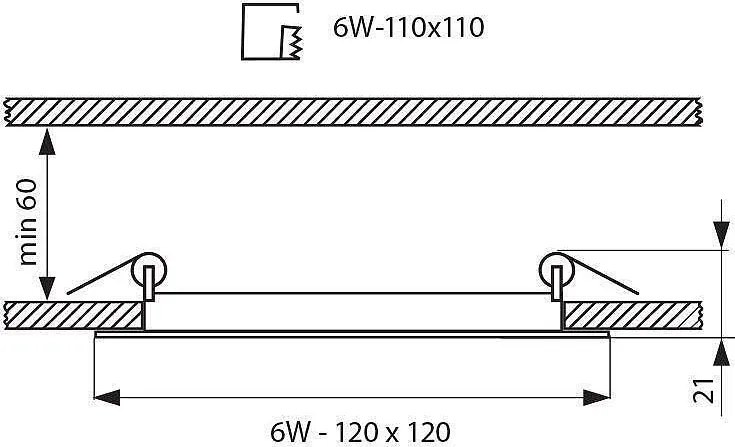 LED панел GRID, бял, 6W, 4000K
