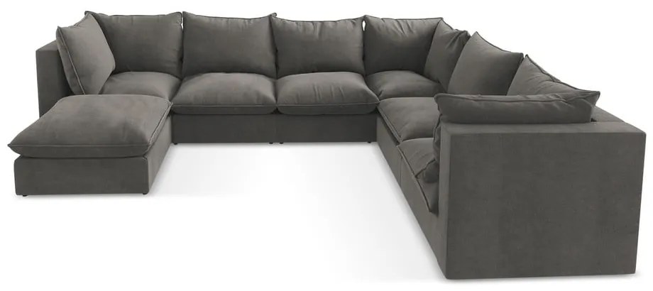 Тъмносив ъглов диван (десен ъгъл/U форма) Manao – Makamii