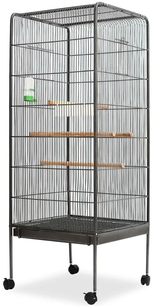 Sonata Клетка за птици, стомана, черна, 54x54x146 cм