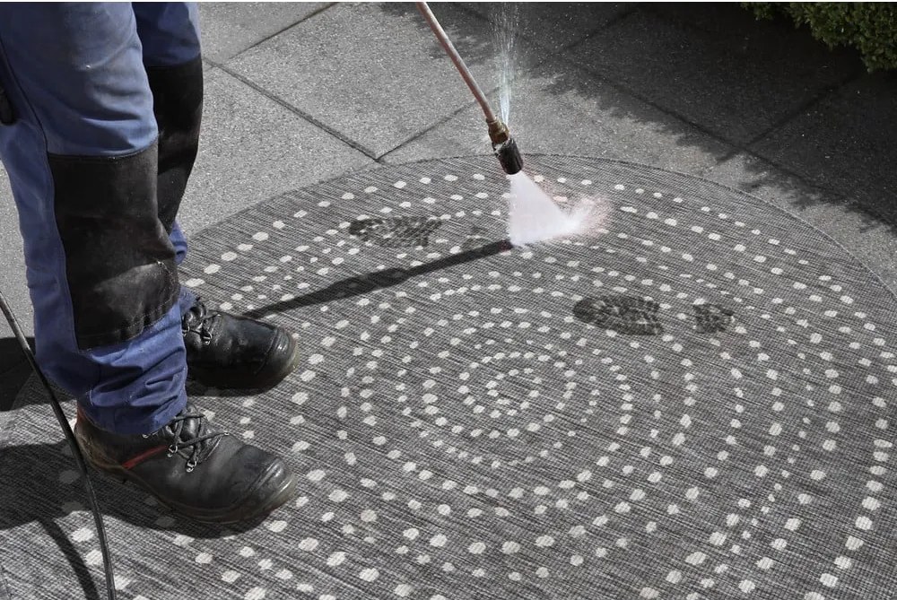 Сив килим за открито , ⌀ 140 cm Bali - NORTHRUGS