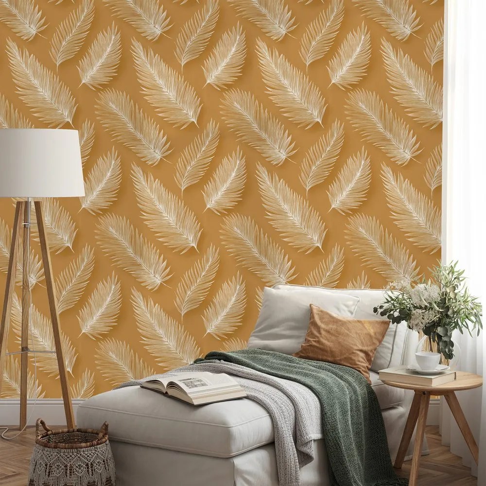 Самозалепващ тапет – Нежни пера листа