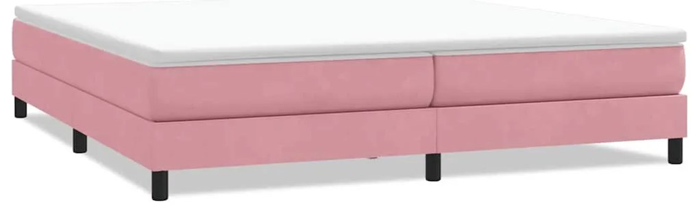 3315896 vidaXL Боксспринг легло без матрак, розово, 200x220 см, кадифе