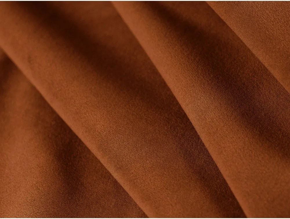 Теракотен кадифен ъглов диван (десен ъгъл) Naomi – Micadoni