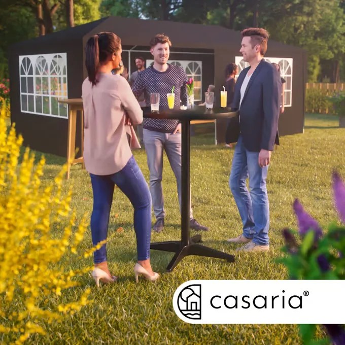 Бар маса с регулируема височина Ø60 cm - 70/115 cm, черна