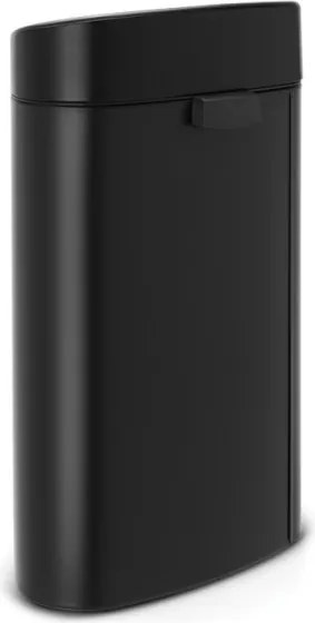 Кош за боклук Brabantia Touch Bin New 649733, 40 л, Безшумно и плавно затваряне, Плосък гръб, Черен