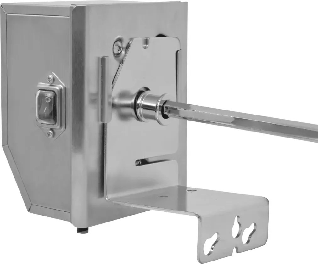 BBQ шиш с професионален мотор, стоманен, 1200 мм