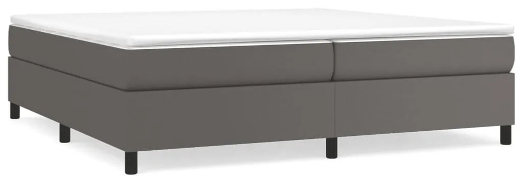 3121069 vidaXL Рамка за легло с пружини сива 200x200 см изкуствена кожа