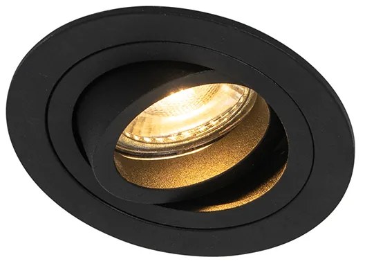 Комплект от 6 модерни вградени спота черни - Rondoo