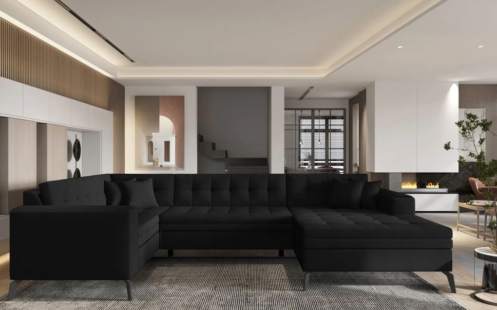 Ъглов диван Lanvin plus-Right-Black