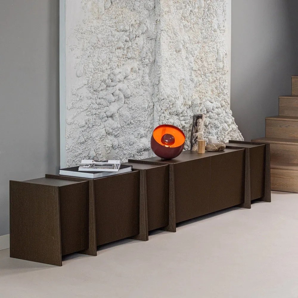 Тъмнокафява маса за телевизор от декор от ясен 102x53x44 cm Brock – WOOOD