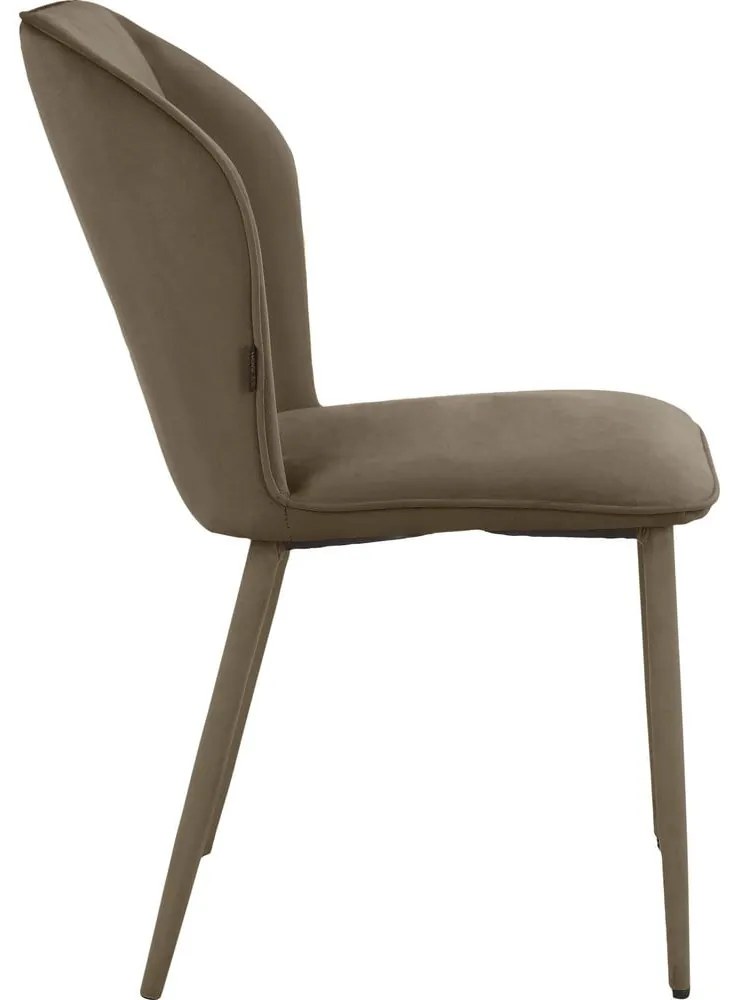 Кафяви кадифени трапезни столове в комплект от 2 бр. Wilma – Støraa