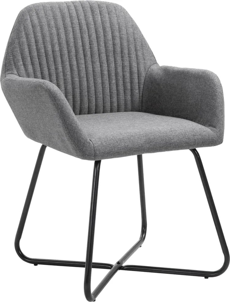 277097 vidaXL Трапезни столове, 6 бр, тъмносиви, текстил