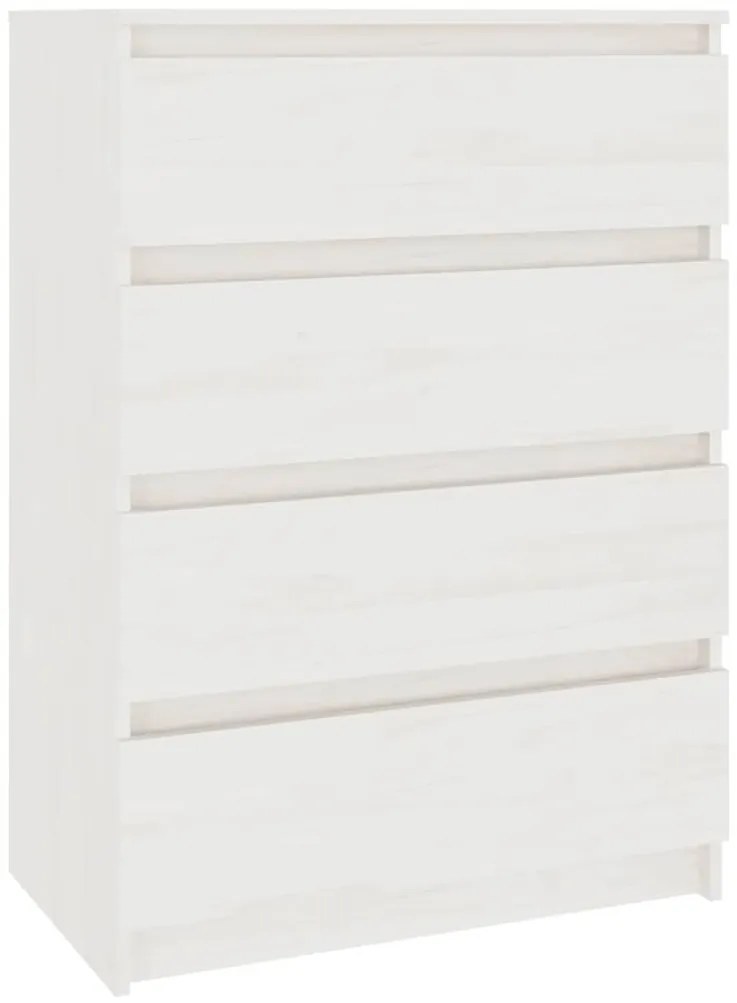 808104 vidaXL Страничен шкаф, бял, 60x36x84 см, борово дърво масив