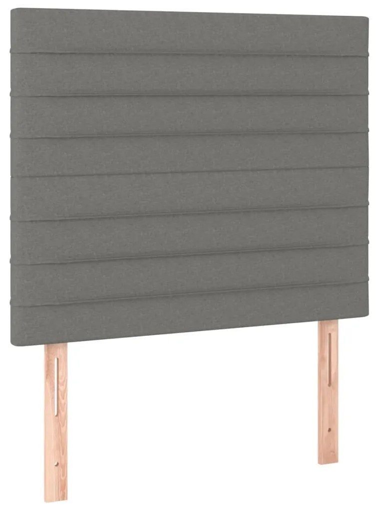 3116463 vidaXL Табла за легло, тъмносива, 100x5x118/128 см, плат