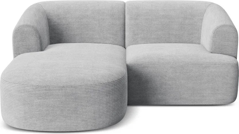 Светлосив ъглов диван от рипсено кадифе (ляв ъгъл) Campi – Cosmopolitan Design