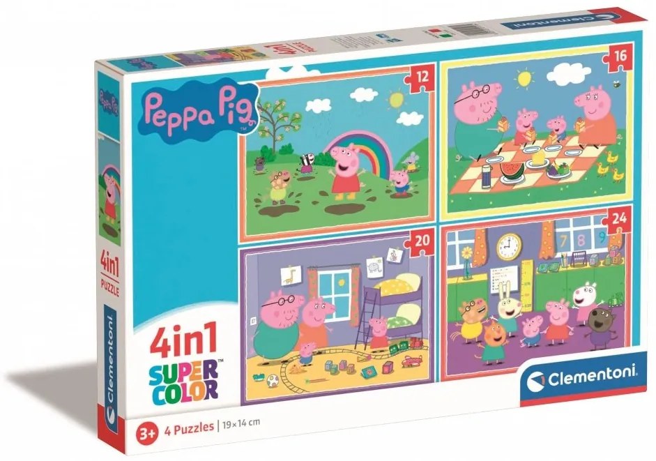 Clementoni - Пъзел 4 в 1 Peppa Pig 21516