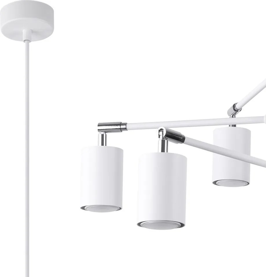 Бяло метално висящо осветително тяло Virta – Sollux