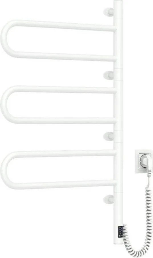 Електрически въртящ се сушилник за кърпи с термостат FOUETTE 100W 80X49 cm бял