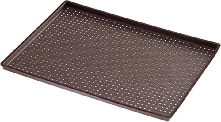Тава за печене на пица Lekue 1009040, 40x30x1.2 см, Перфорирана, Платинен силикон, От -60 до +220C, Кафяв