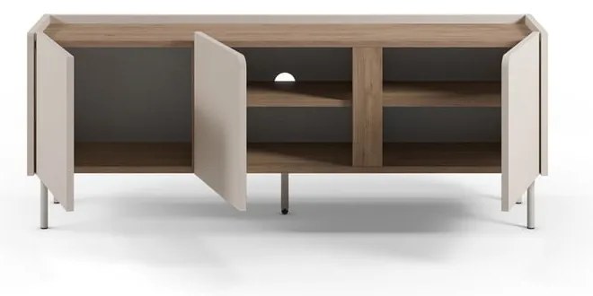 Кремаво-естествен шкаф за телевизор от декор от дъб 140x53x35 cm Lucile – Marckeric