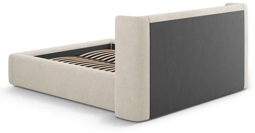 Кремаво двойно легло 180x200 cm тапицирано с място за съхранение с включена подматрачна рамка Jason – Windsor &amp; Co Sofas