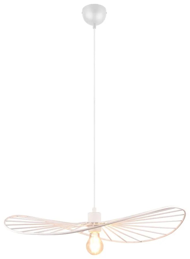 Бяло висящо осветително тяло ø 60 cm Chapeau - Reality