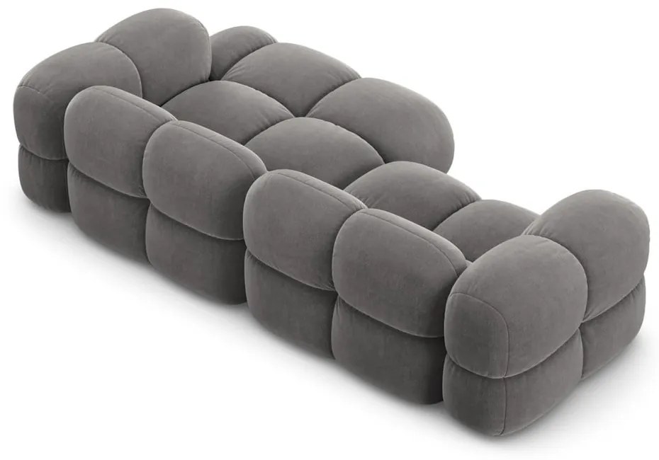 Сив кадифен ъглов диван (десен ъгъл) Loretto – Cosmopolitan Design