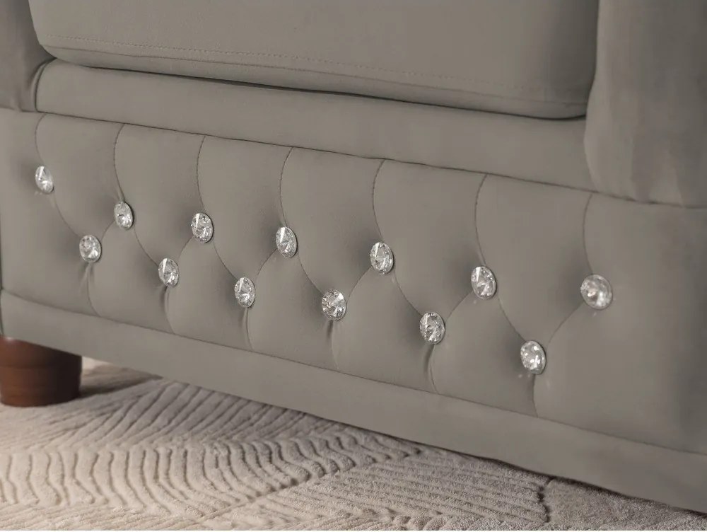 Сиво кадифено кресло честърфийлд York Blik – Ropez