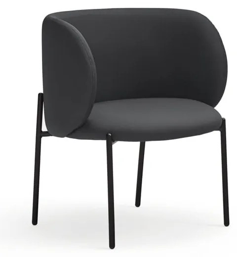 Черен фотьойл от изкуствена кожа Mogi - Teulat