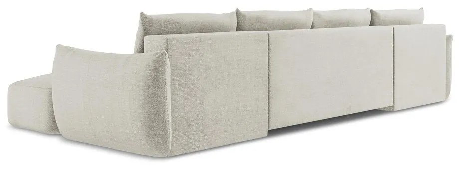Бежов сгъваем ъглов диван (U форма) Leila – Makamii