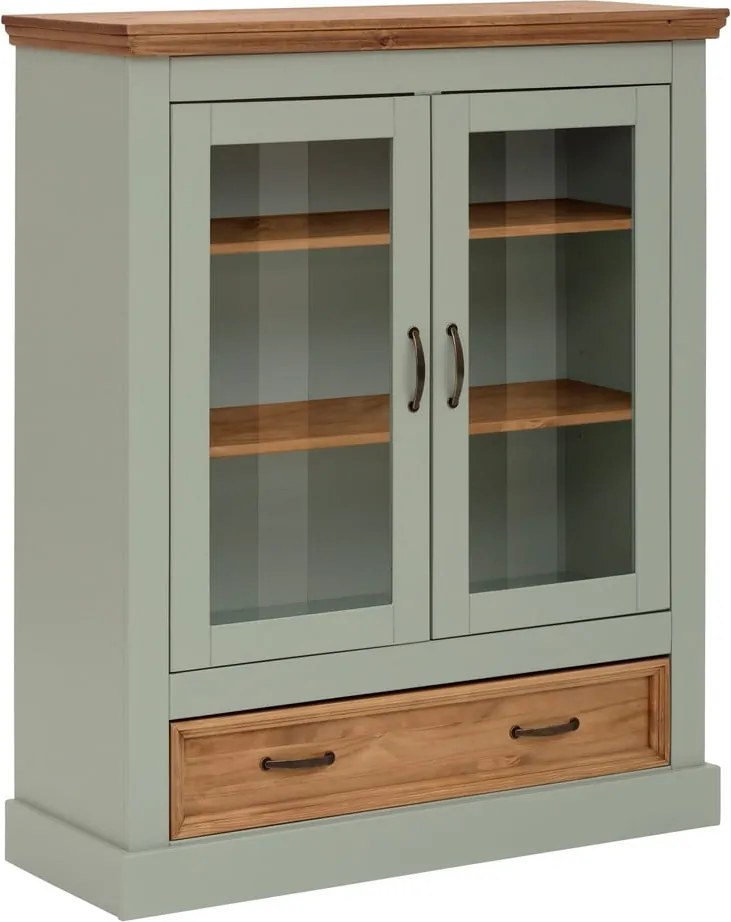 Светлозелена витрина от масивен бор 100x120 cm Selma – Støraa