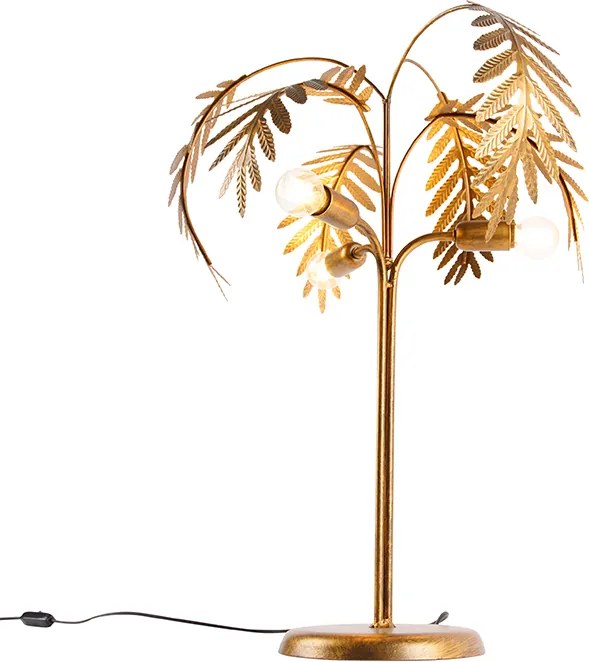 Арт Деко настолна лампа злато 3-светлина - Botanica