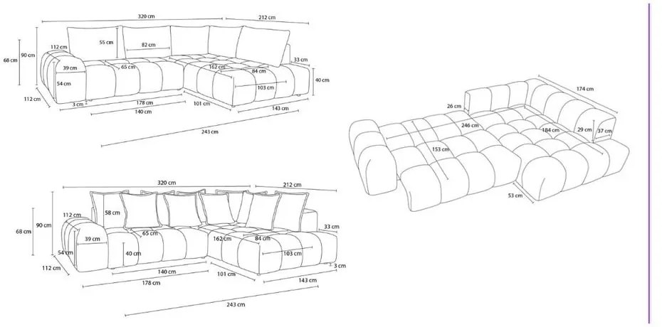 Теракотен шенилов сгъваем/с място за съхранение ъглов диван (ляв ъгъл/L форма) Everest – Bobochic Paris