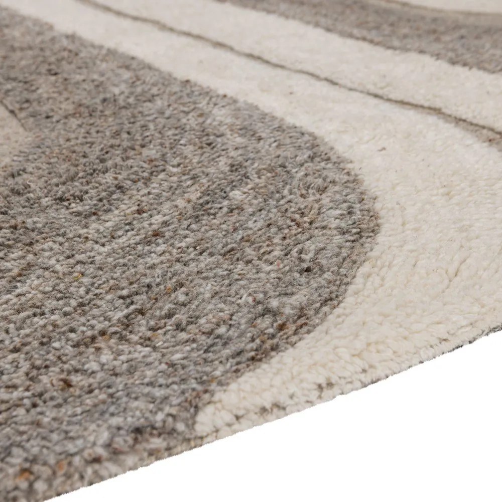 Сив/бежов килим със смес от вълна 170x240 cm Moro – WOOOD