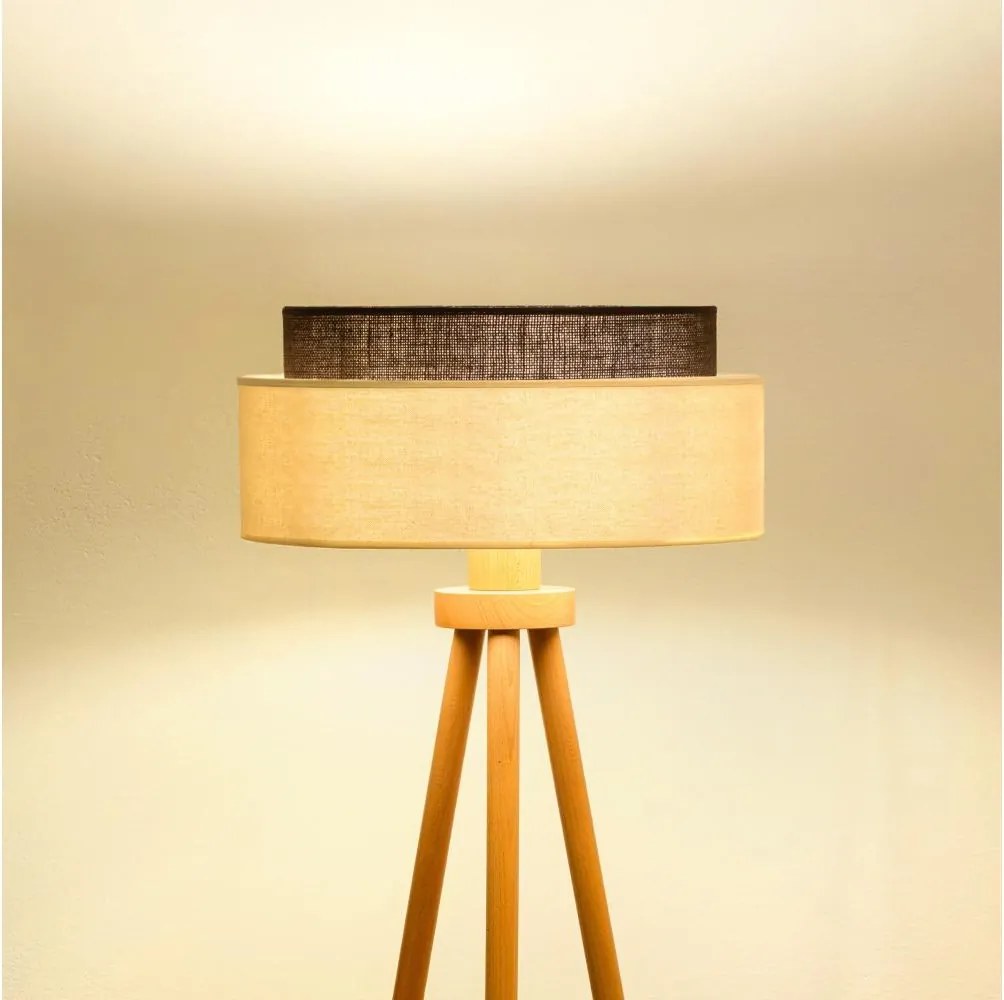 Brilagi - LED подова лампа BOHO стил 1xE27/15W/230V кремава/кафява