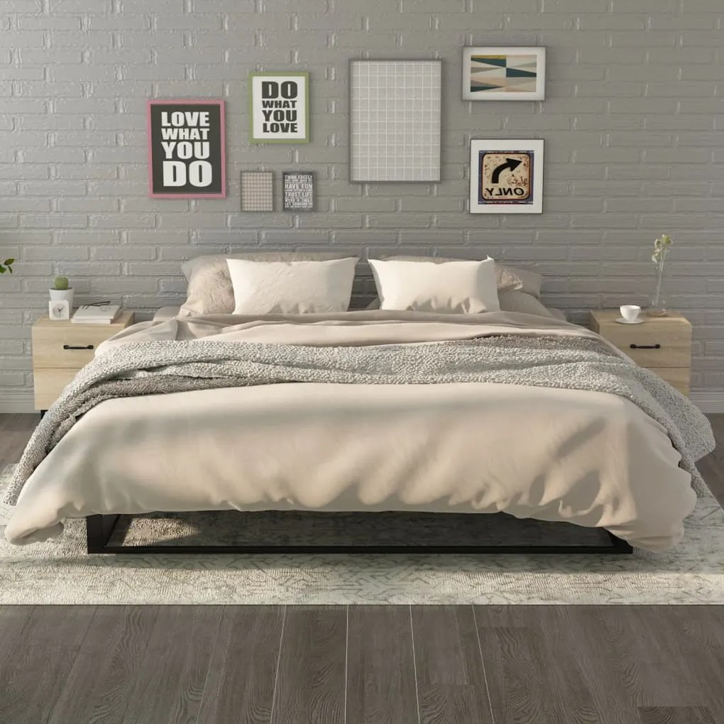 811995 vidaXL Нощни шкафчета, 2 бр, сонома дъб, 40x35x47,5 см